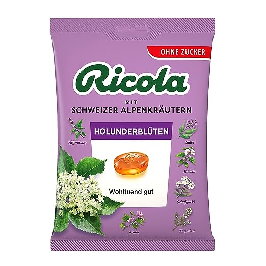 Ricola Holunderblüten ohne Zucker 75 g MHD: 30.04.25