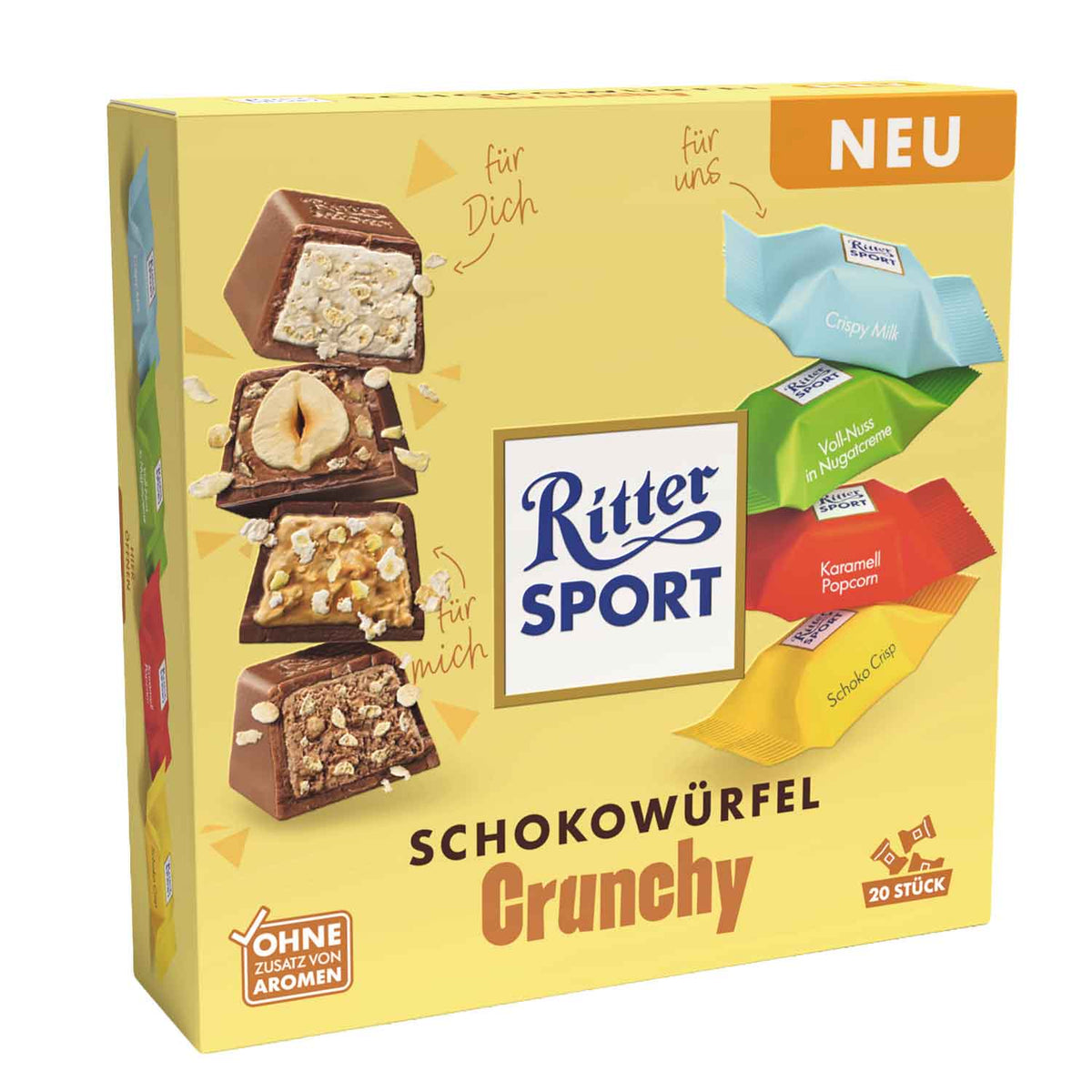 Ritter Sport Chocolate Cubes Crunchy 20s