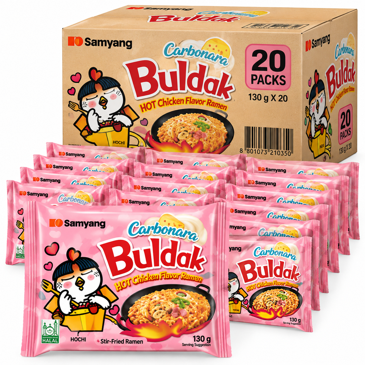 Samyang Buldak Carbonara Hete Kip Ramen 20 x 130 g