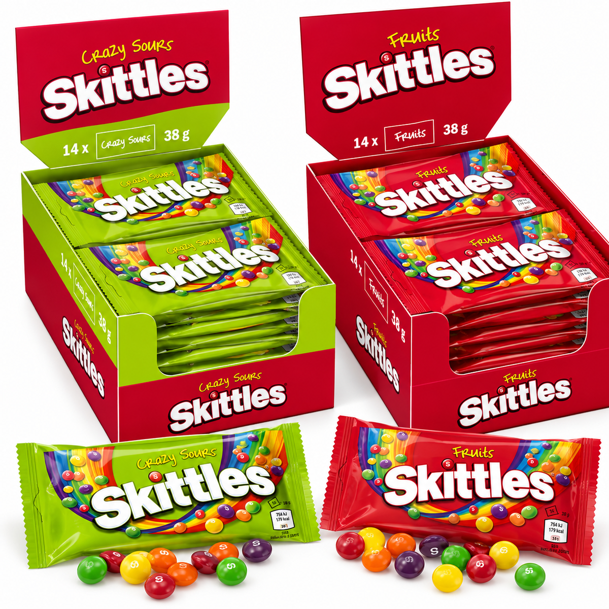 Skittles Fruits + Sour MIX 2 x (14 x 38g)