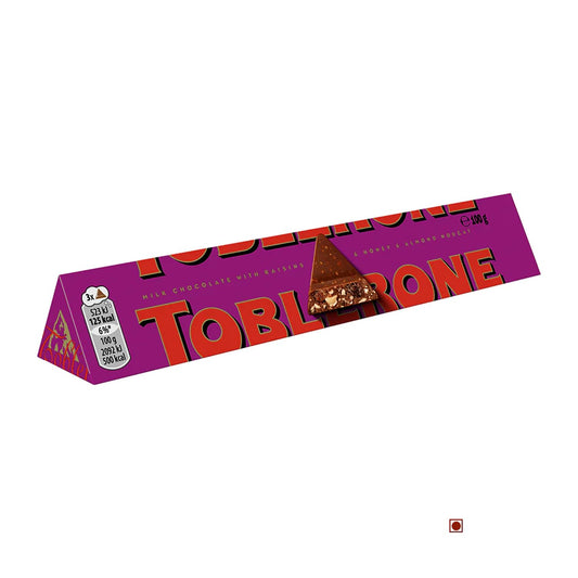 Toblerone Nut Milchschokolade mit Honig & Mandel-Nougat & Rosinen 100g MHD:19.04.2025