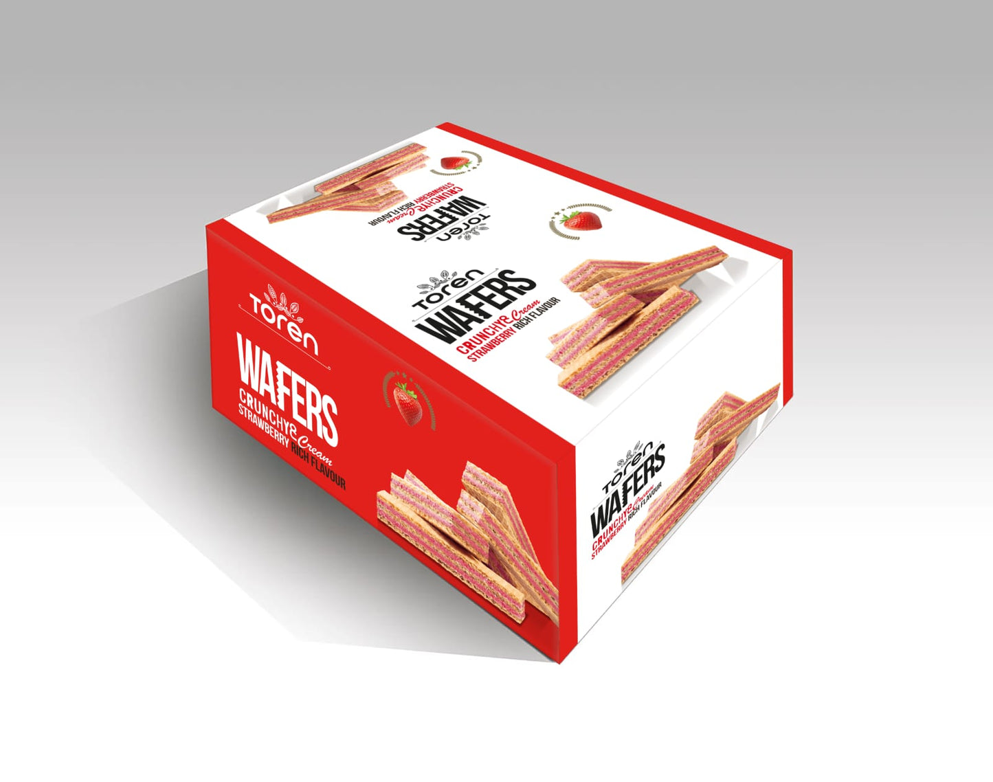 Toren Wafers Crunchy & Cream Strawberry 24 Stück MHD:06.10.2026