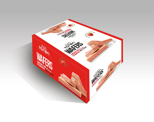 Toren Wafers Crunchy & Cream Strawberry 24 Stück MHD:06.10.2026