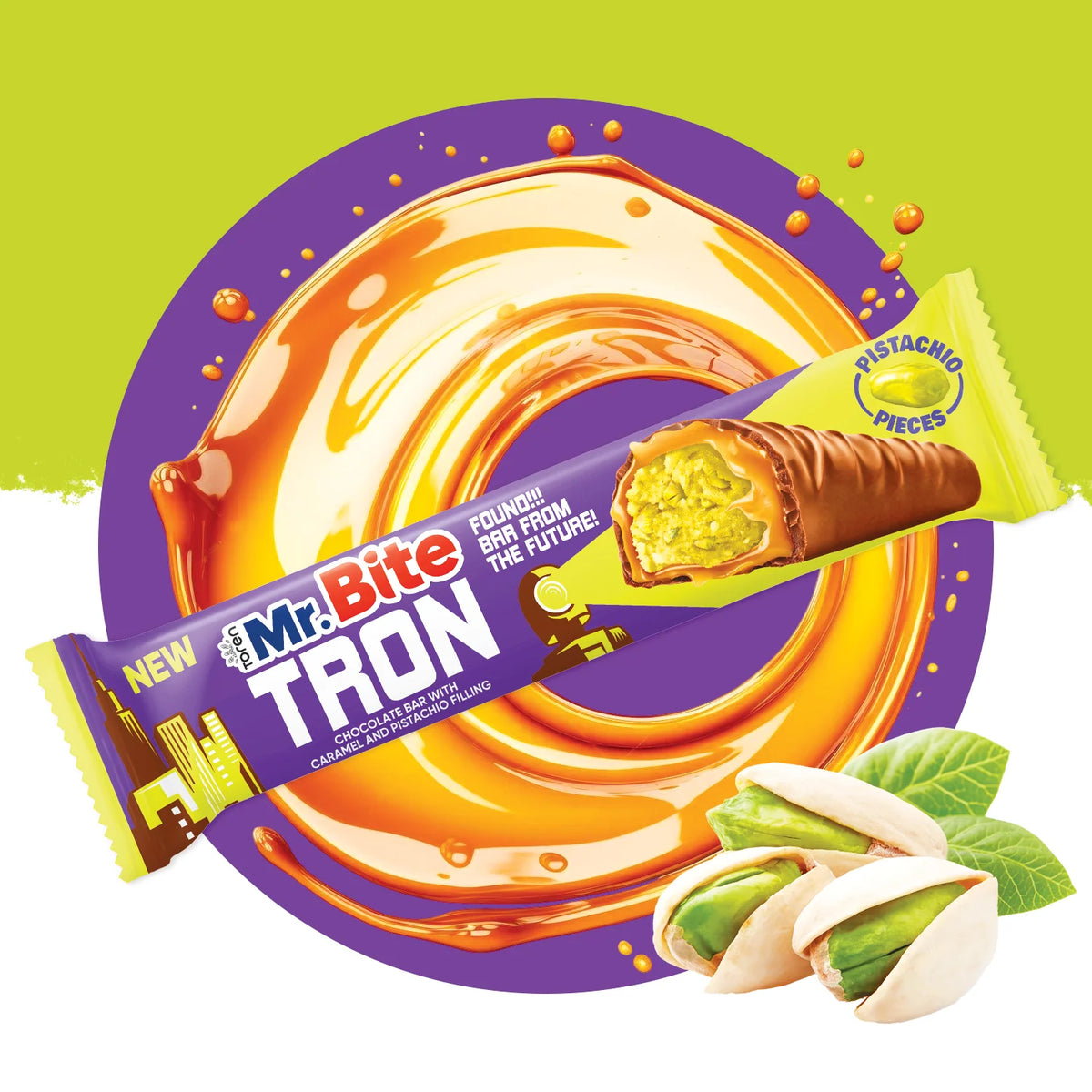 Toren Mr. Bite Tron Caramel Pistazie Schokoriegel