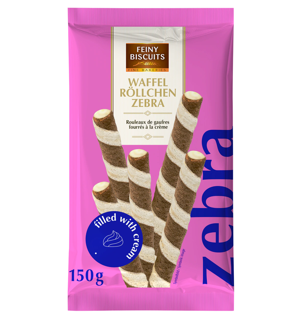 Waffelröllchen Zebra 150g