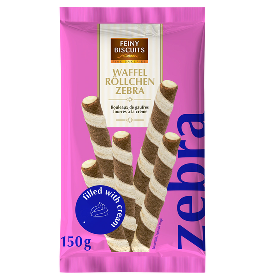 Waffelröllchen Zebra 150g