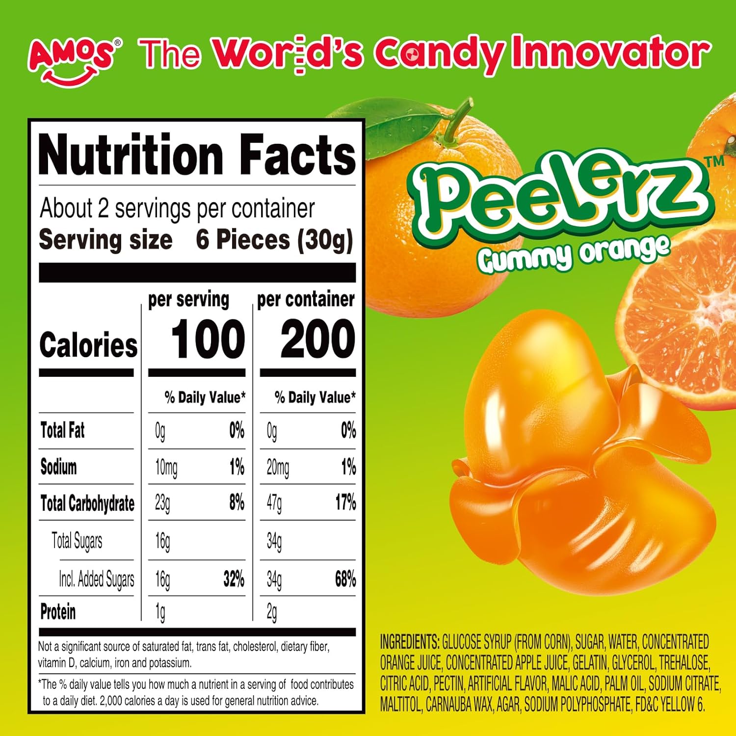 Amos Peelerz Orange - Nutrition Facts
