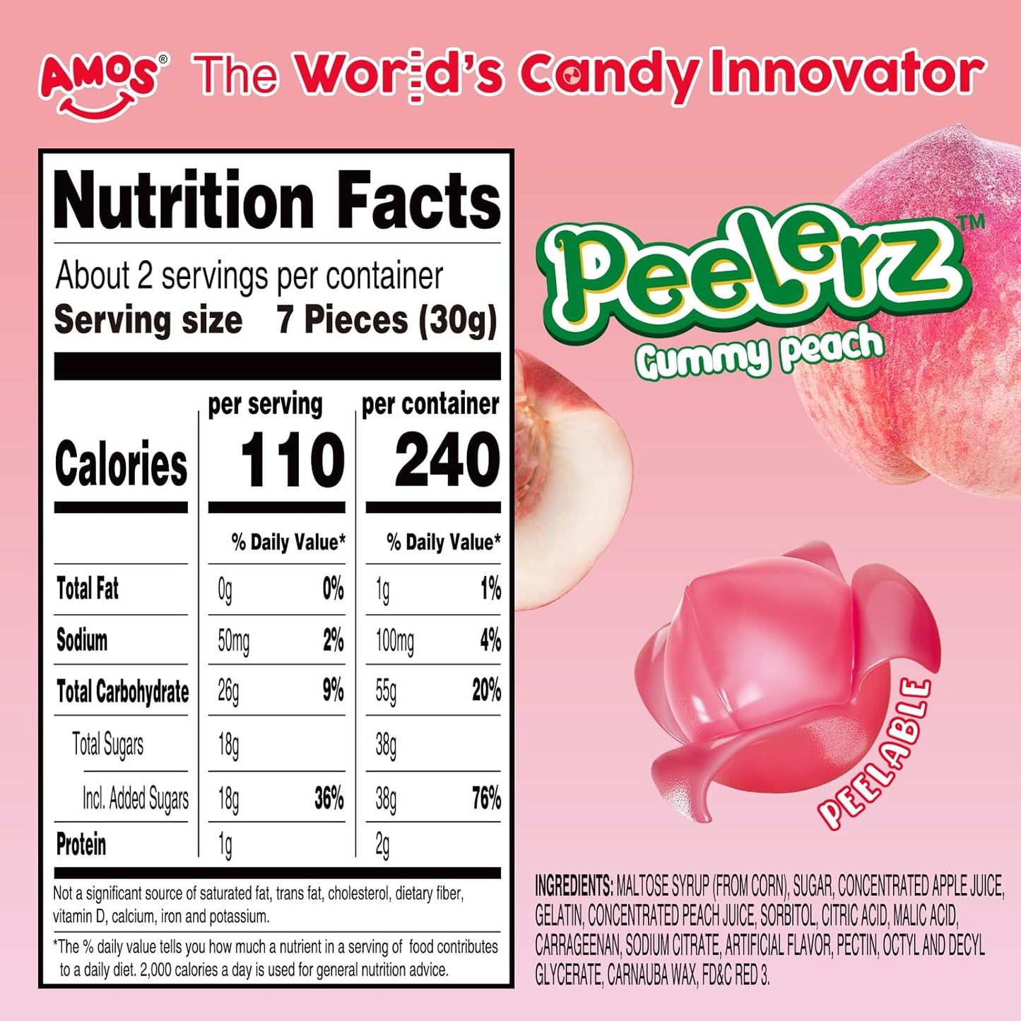 Amos Peelerz Peach - Nährwerte