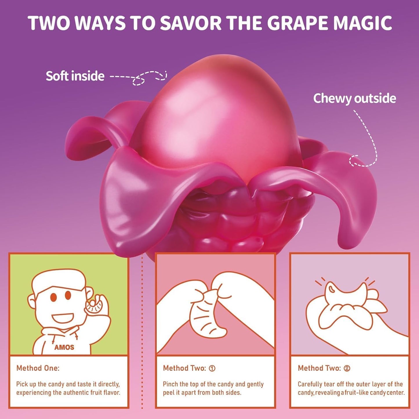 Amos Peelable Grape / Traube Candy - Inside/ Outside
