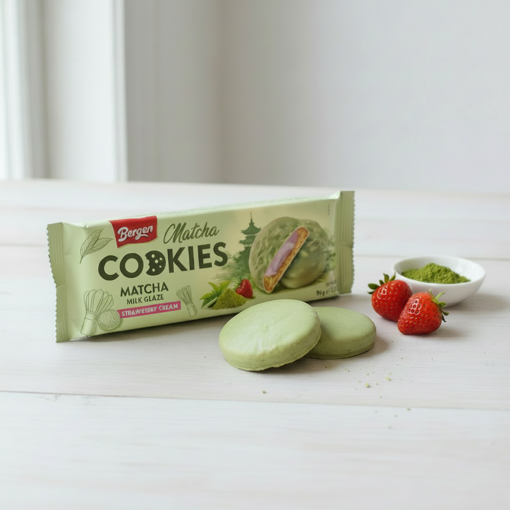 Bergen Cookies Matcha Strawberry Cream Kekse