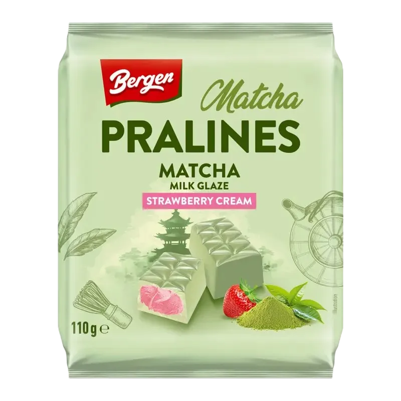 Bergen Matcha Pralines Strawberry Cream 110g