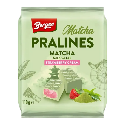 Bergen Matcha Pralines Strawberry Cream 110g