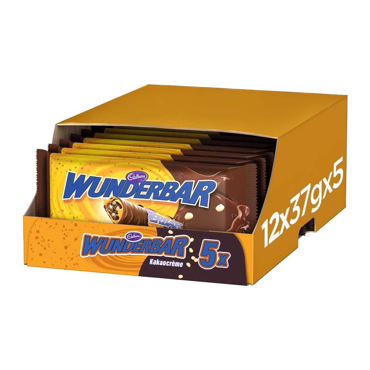 Cadbury Wunderbar Kakaocrème Riegel 5 x 37g x12
