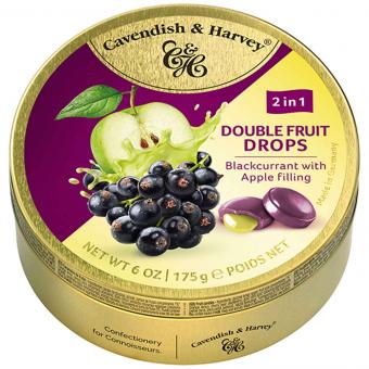 Cavendish & Harvey Double Fruit Drops Blackcurrant with Apple Filling 175g MHD: 01.06.25