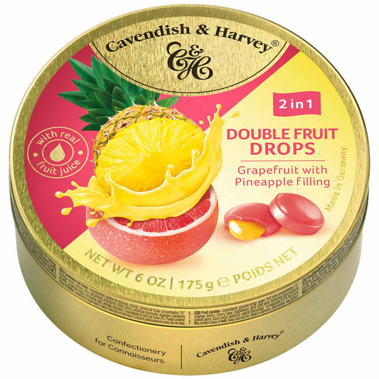Cavendish & Harvey Double Fruit Drops Grapefruit with Pineapple Filling 175g MHD: 23.04.2026