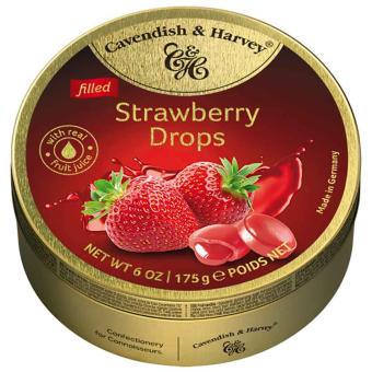 Cavendish & Harvey Filled Strawberry Drops 175g MHD: 16.08.2025