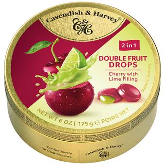 Cavendish & Harvey Double Fruit Drops Cherry with Lime Filling 175g MHD: 25.03.2027