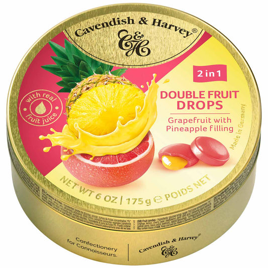 Cavendish & Harvey Double Fruit Drops Grapefruit with Pineapple Filling 175g MHD: 19.02.2027