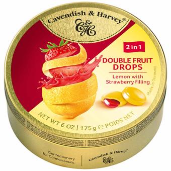 Cavendish & Harvey Double Fruit Drops Lemon with Strawberry Filling 175g  MHD: 13.02.2027