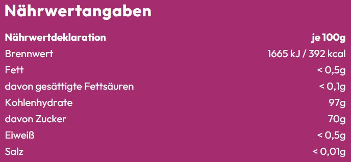 Cavendish Harvey Sweethearts Passionfruit Vanilla Nährwerttabelle