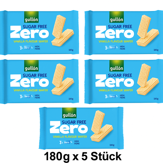 Gullon Sugar Free Vanilla Wafer 180g x5