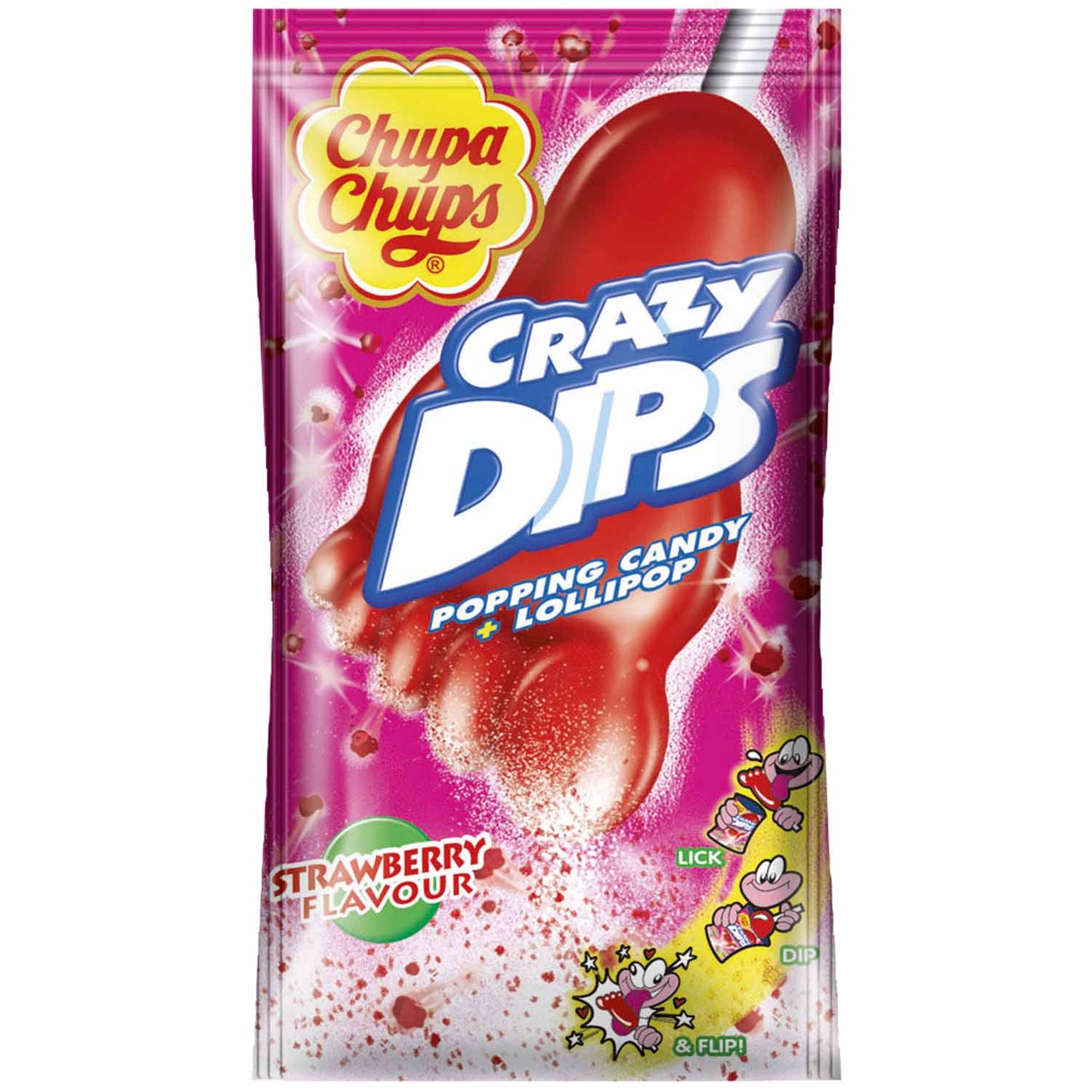 Chupa Chups Crazy Dips Strawberry 24 x 14g MHD: 09.2026