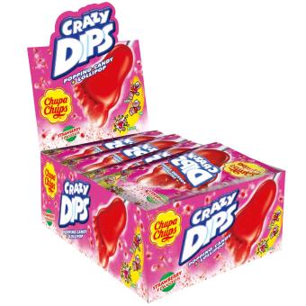 Chupa Chups Crazy Dips Strawberry 24 x 14g MHD:30.09.2025