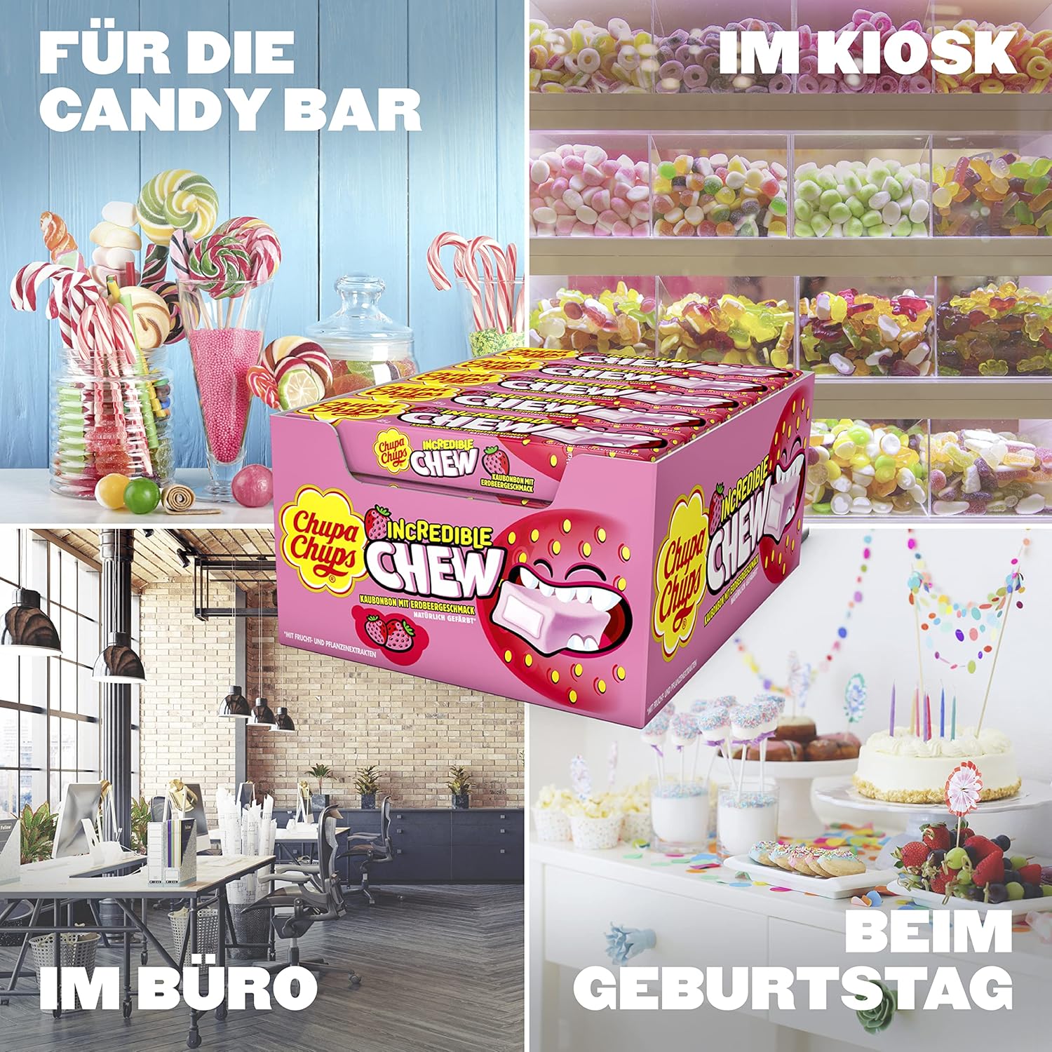 Chupa Chups Incredible Chew Erdbeere