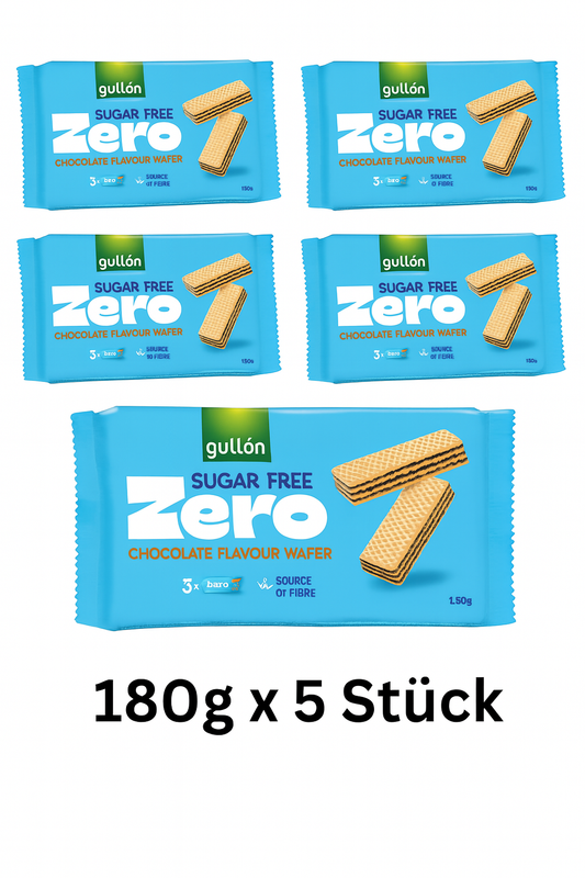 Gullon Sugar Free choco Wafer 180g x 5  MHD:29.05.2026