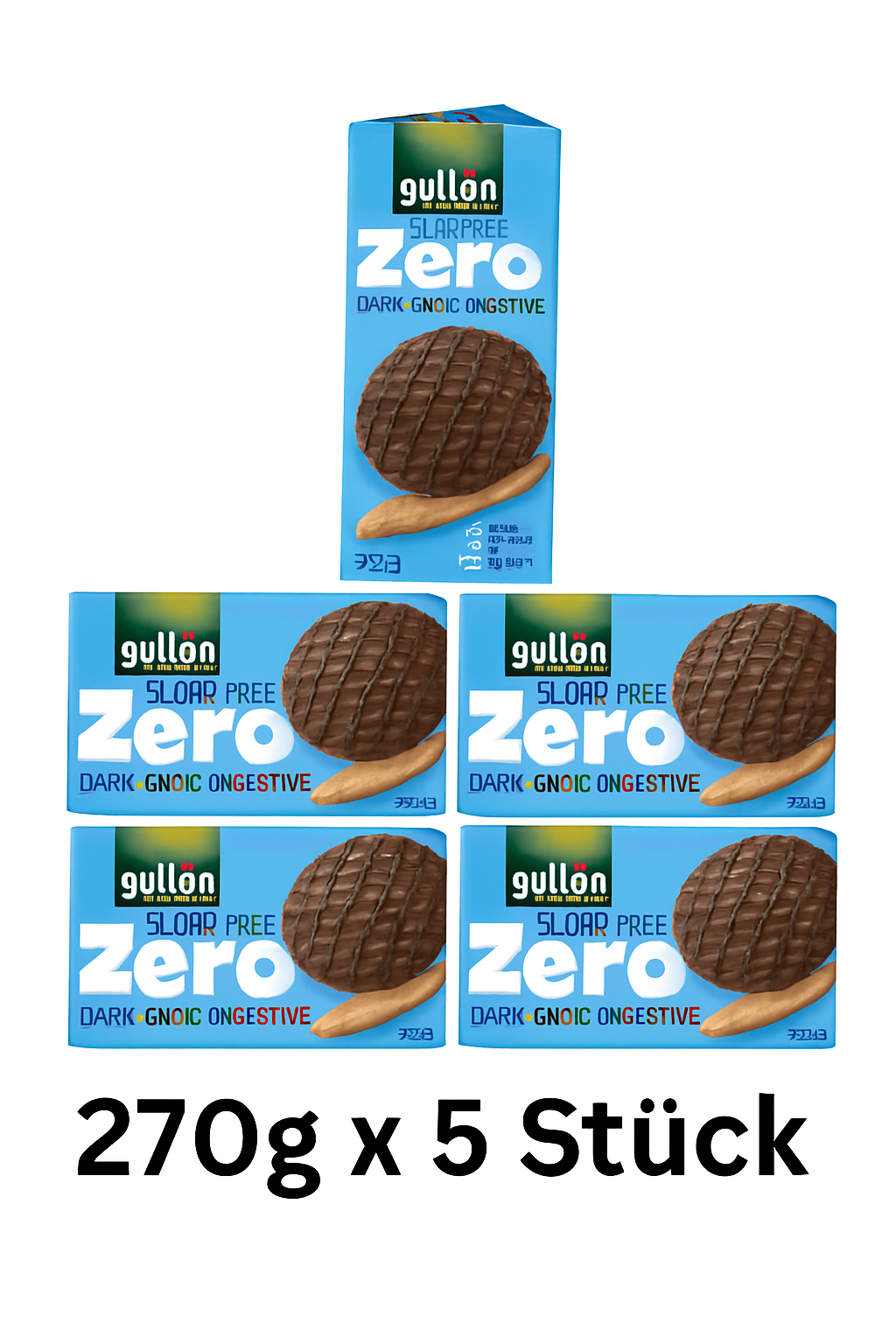 Gullon Digestive zuckerfreie Kekse mit dunkler Schokolade 270gx5