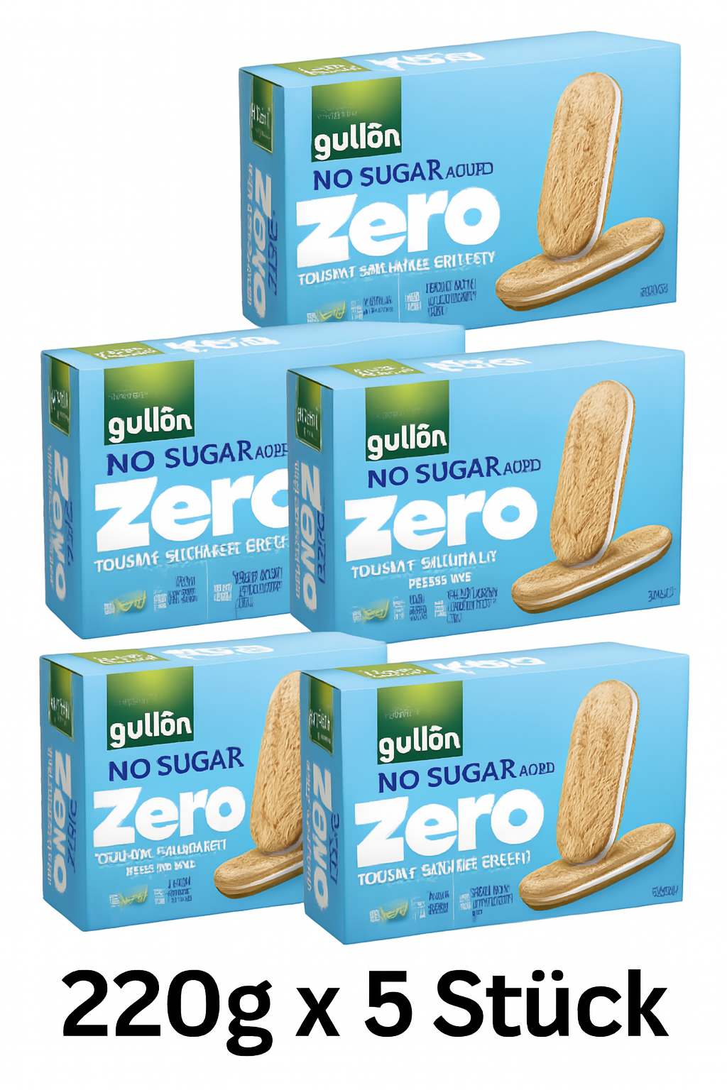 Gullon Diet Nature Zuckerfrei Sandwich mit Sahne gefüllt 220g x 5