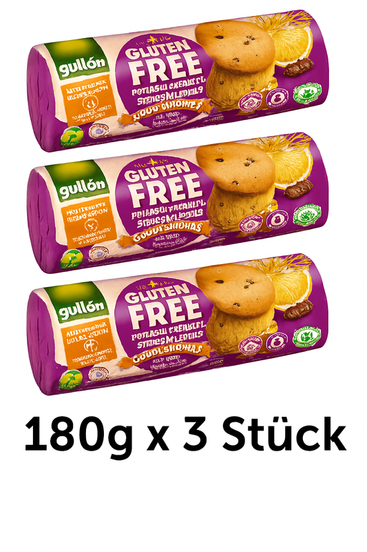 Gullon Glutenfreie Haferkekse mit Orange 180g x 3 MHD:04.07.2026