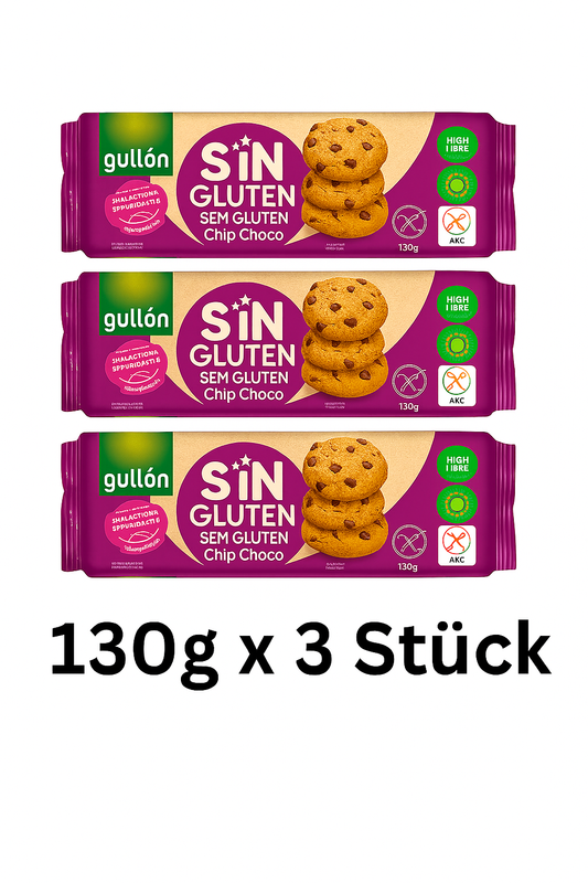 Gullon Chip choco Cookies glutenrfrei 130g x 3 MHD:14.09.2026