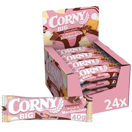 Corny BIG Chocolate, Biscuit & Marshmallow 24 x 40 g MHD: 13.04.2025