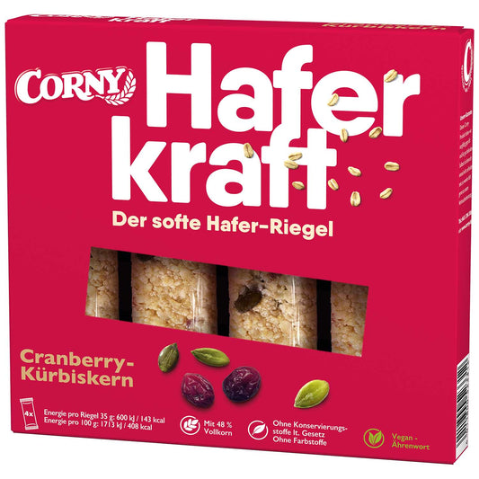 Corny Haferkraft Cranberry-Kürbiskern 4x35g MHD:12.03.2026