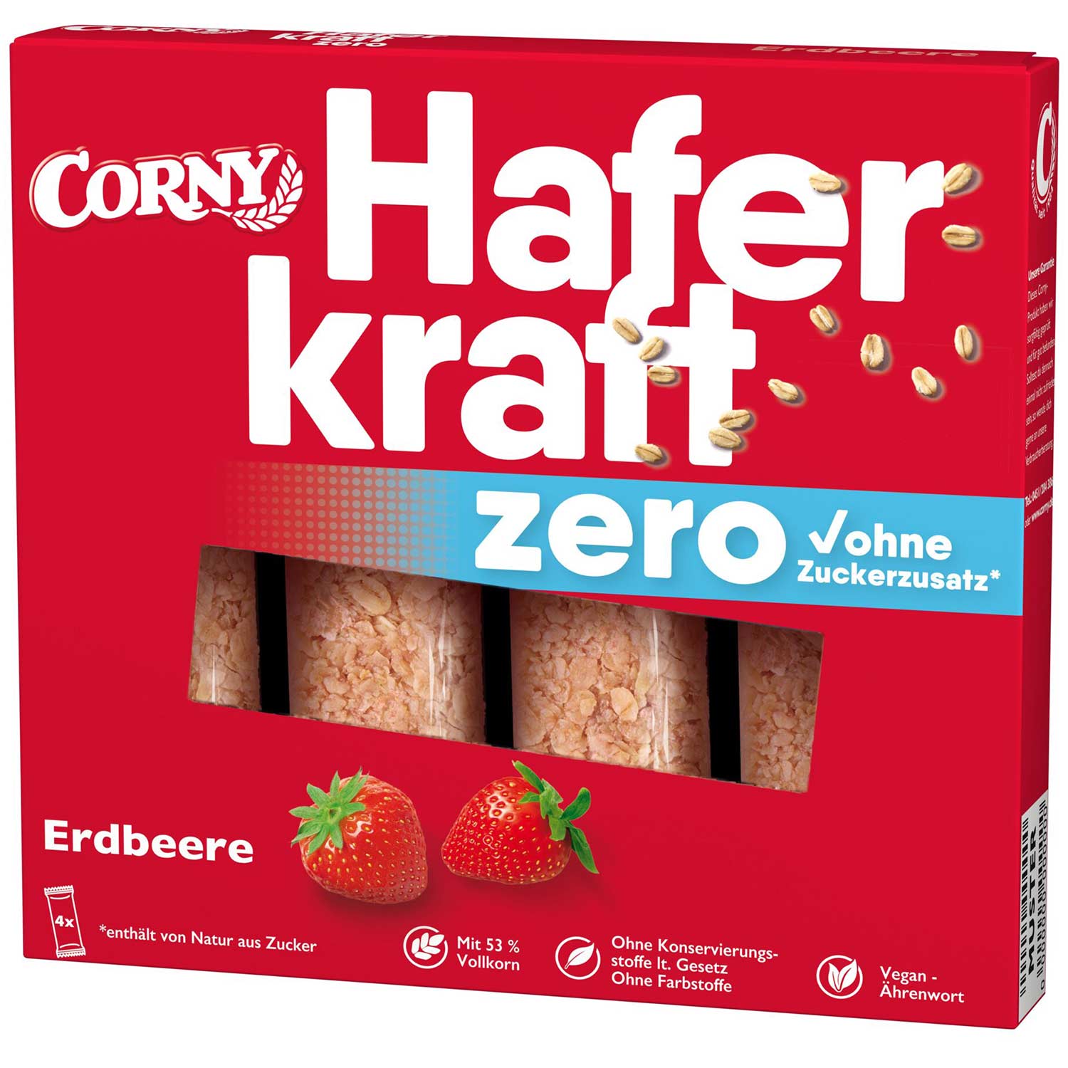 Corny Haferkraft zero Erdbeere 4x35g MHD: 15.07.2025 - Lecker24