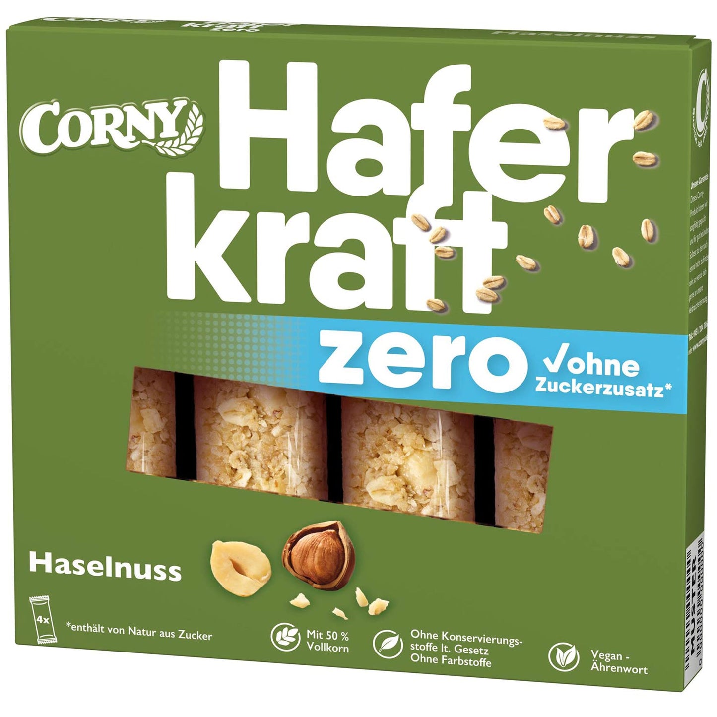 Corny Haferkraft Zero Haselnuss 4x35g MHD:07.06.2026