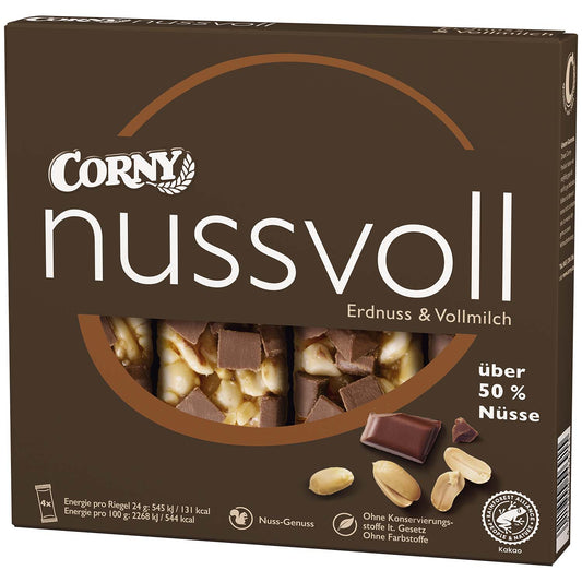 Corny nussvoll Erdnuss & Vollmilch 4x24g MHD: 29.06.24