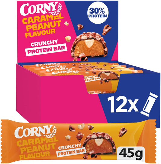 Corny Protein Crunchy Peanut Caramel Flavour 12x45g