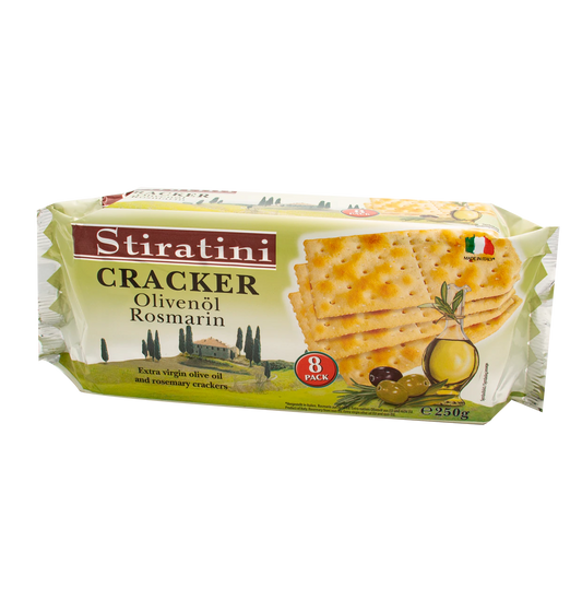Stiratini Cracker mit Olivenöl & Rosmarin 250g MHD: 21.06.2026