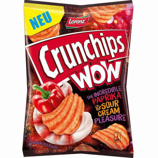 Lorenz Crunchips WOW Paprika & Sour Cream 110g MHD:02.10.2025