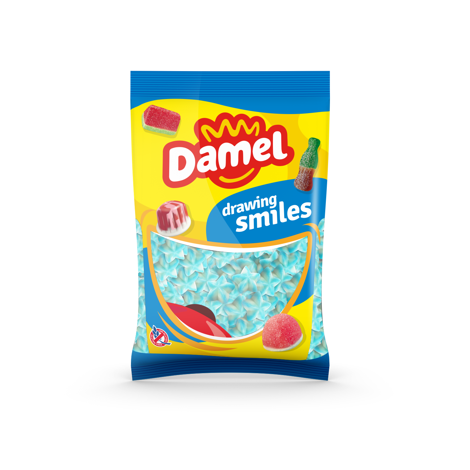 Damel Blue Raspberry Twist star 1000g | Fruchtgummi-Sterne