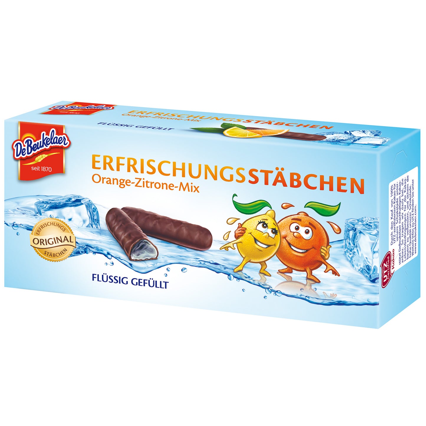 DeBeukelaer Erfrischungsstäbchen Orange-Zitrone-Mix 75g MHD: 01.04.2025