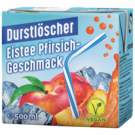 Durstlöscher Eistee Pfirsisch-Geschmack 500ml | Pfandfreies Trinkpäckchen / Erfrischungsgetränk