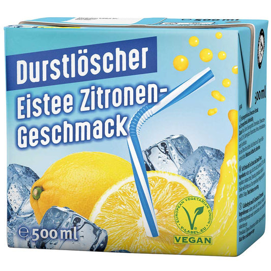 Durstlöscher Eistee Zitronen-Geschmack 500 ml | Pfandfreies Trinkpäckchen / Erfrischungsgetränk