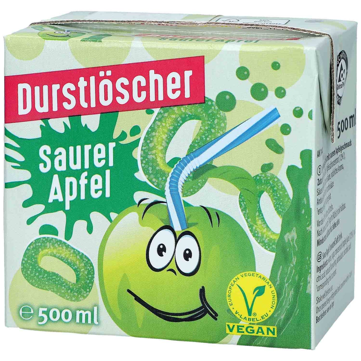 Durstlöscher Saurer Apfel 500 ml  | Pfandfreies Trinkpäckchen / Erfrischungsgetränk