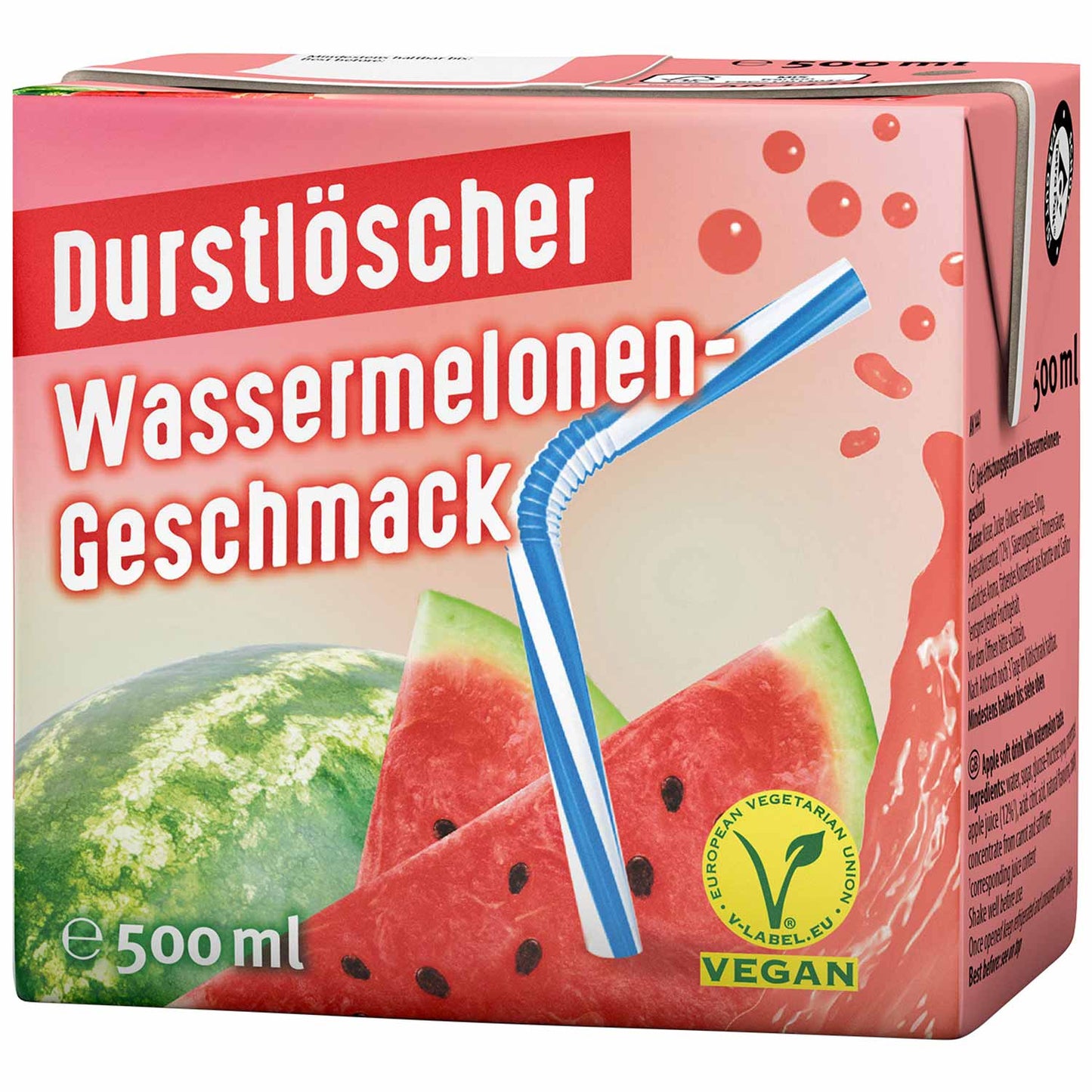Durstlöscher Wassermelonen-Geschmack 500 ml | Pfandfreies Trinkpäckchen / Erfrischungsgetränk