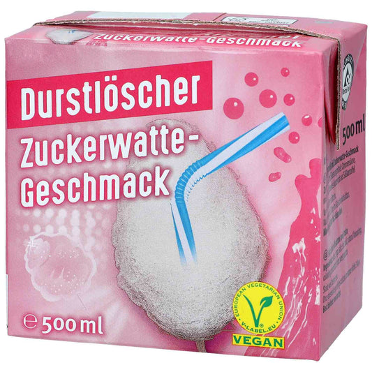 Durstlöscher Zuckerwatte-Geschmack 500 ml  | Pfandfreies Trinkpäckchen / Erfrischungsgetränk