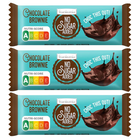 frankonia Chocolate Brownie Riegel, Nutri Score A, 3er Pack (3 x 50 g) MHD: 29.08.2025