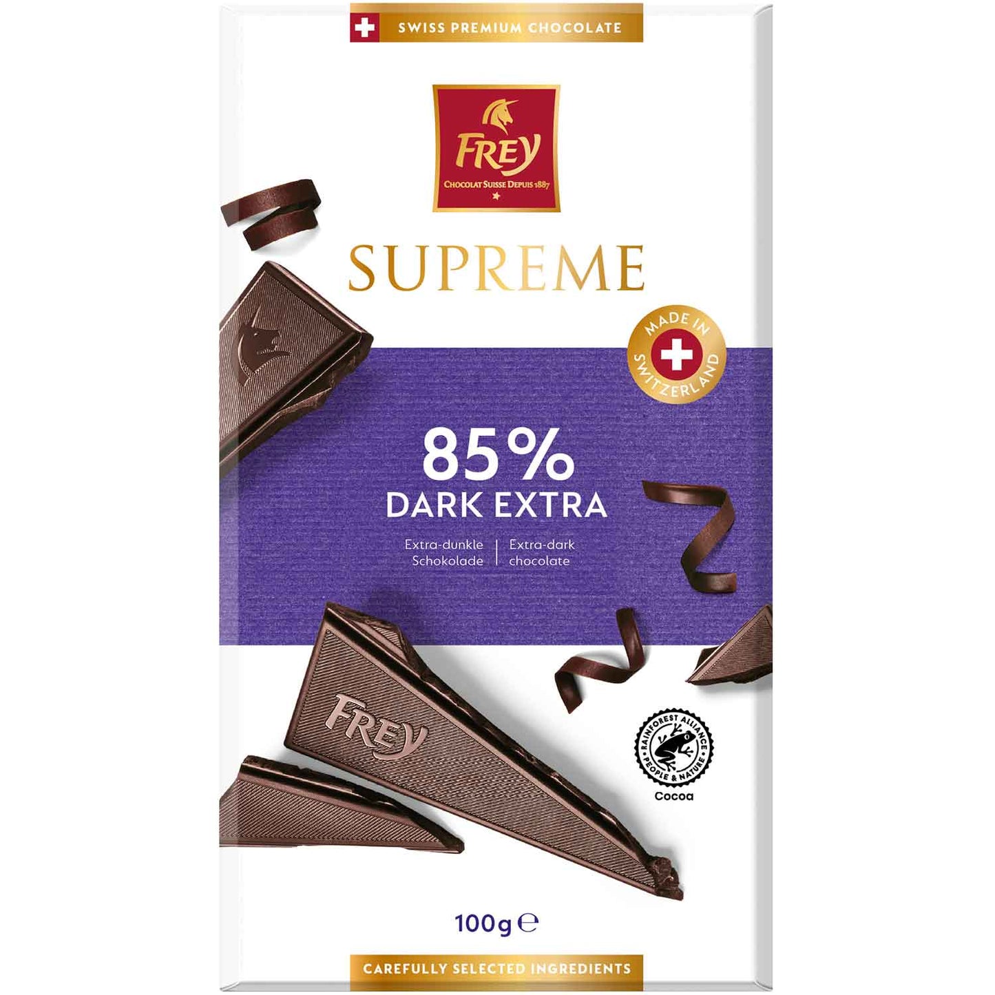 Frey Supreme Dark  85% 100g MHD: 06.09.2025